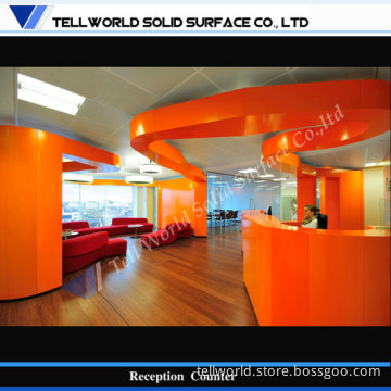 Acrylic Stone Reception Desk Design (TW-PART-151)